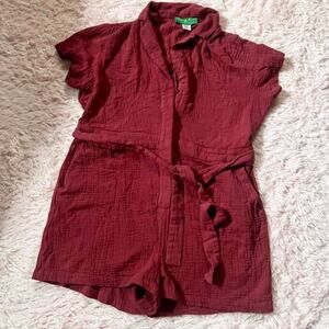 Double Gauze Organic Cotton Indie Prairie Hippie Cottage Earthy Natural Romper